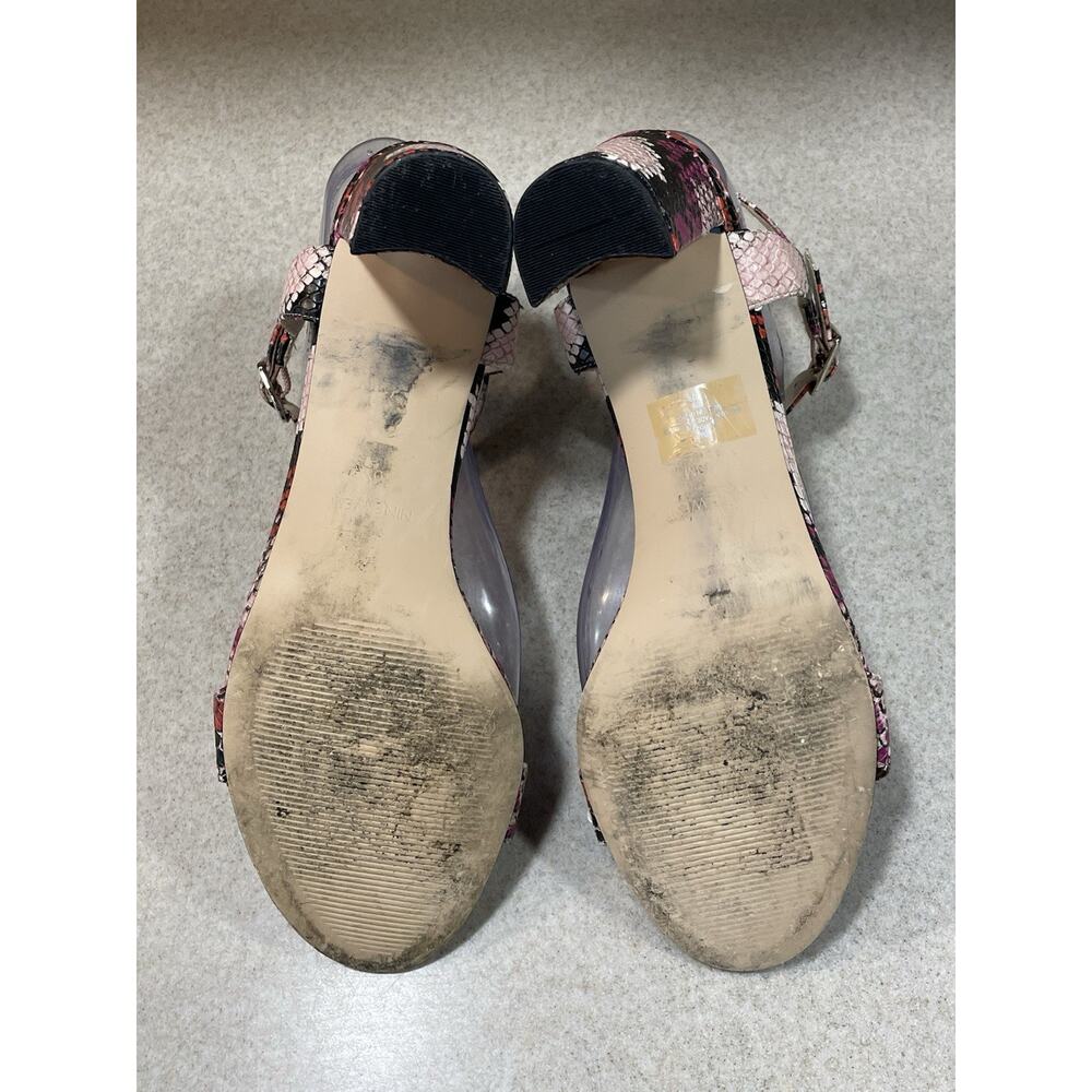 Nine West Womens Snakeskin Print Ankle Strap Open Toe Block Heel Sandals Sz 10 M - Picture 6 of 9